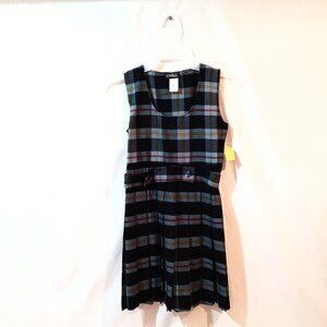 NWT Girls Sleeveless Jumper Dress School Uniform Navy Blue Plaid by Engelic